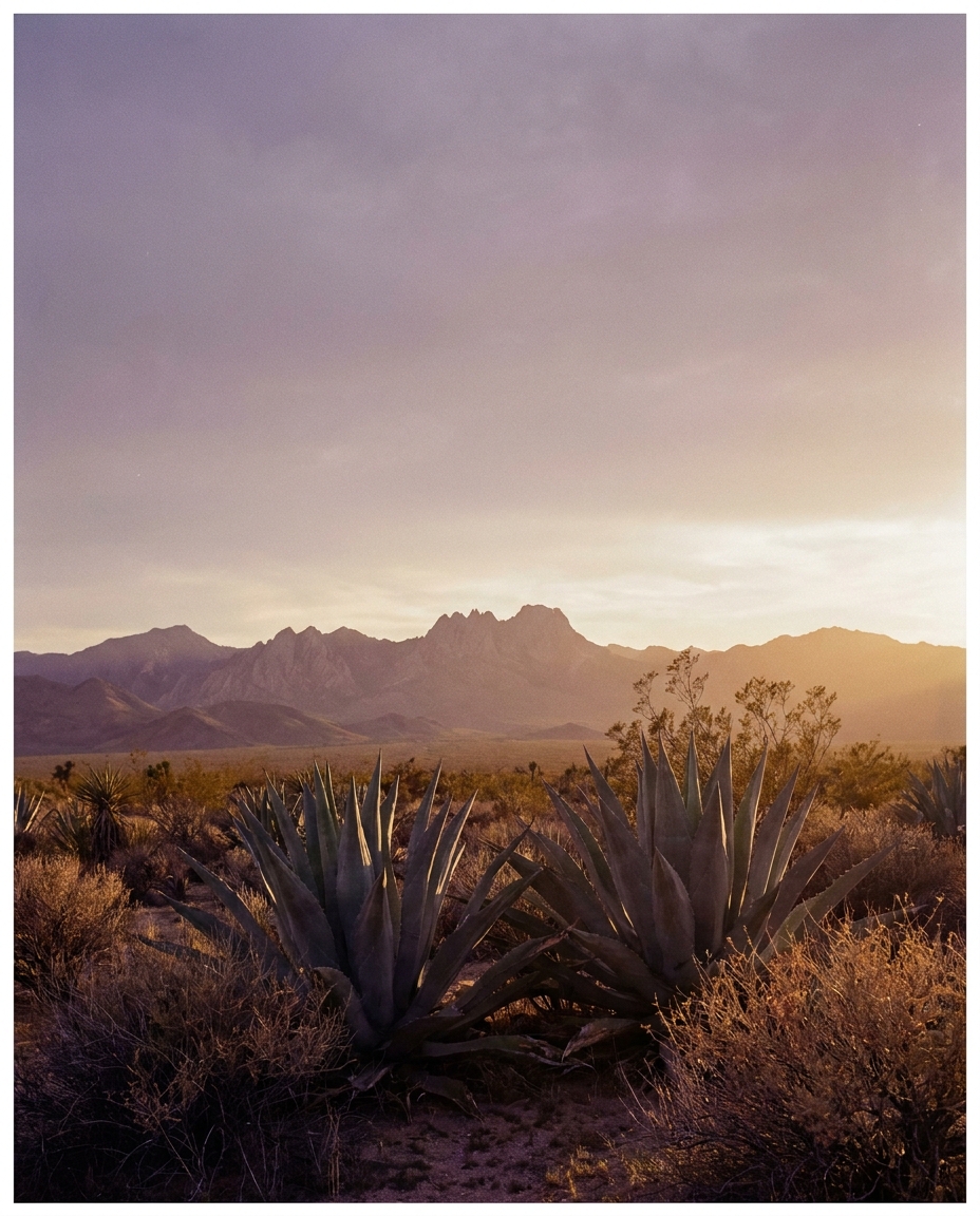 Mojave desert at golden hour